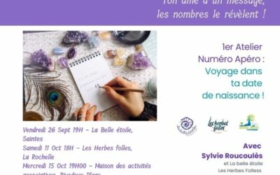 Numérologie Poétique : 3 Ateliers Conférence à Saintes, La Rochelle, Rivedoux Plage