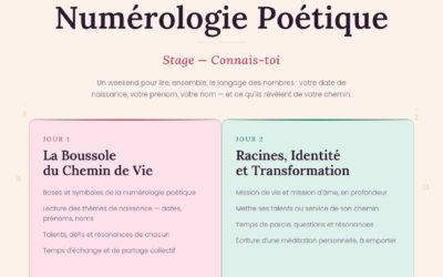 Stage « Connais-toi » Numérologie poétique