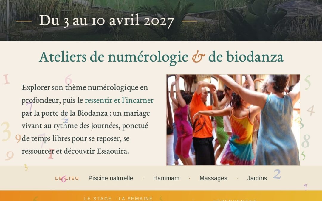 Voyage atelier Numérologie poétique et Biodanza à Essaouira